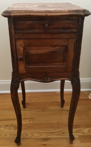 Antique Side Table With Marble Top