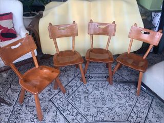 Vintage Cushman Colonial.  4 - 24 Set Of 4 Rock Maple Dining Chairs