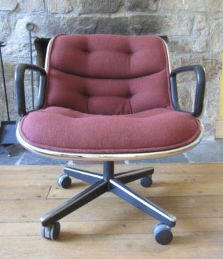 Vintage Authentic Knoll Charles Pollock Swivel Arm Chair 4 Star Base