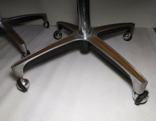 Vintage Chromcraft Set Mid Century Modern Industrial Swivel Stools Chairs Vinyl 2