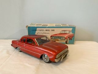 Vintage 1961 Bandai Toys Japan Ford Falcon Tin Friction Car Boxed