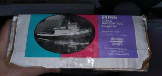 Dumas Boat Shelley Foss Wooden Harbor Tugboat 36 ".  Unbuilt Model Kit.  Vintage.