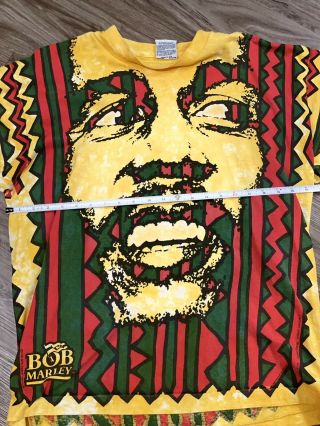 Very Rare Vintage Bob Marley T Shirt Mens Xl Liquid Blue Vtg All Over Print