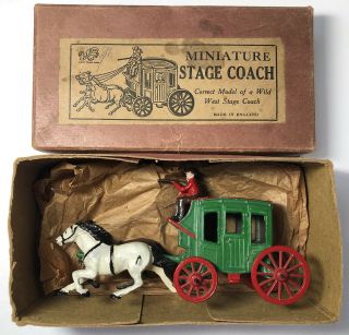 Vintage Diecast Johillco J.  Hill & Co.  Miniature Wild West Stage Coach