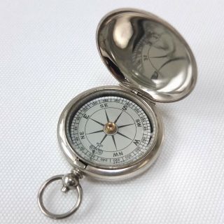 Antique Short & Mason Brass Hunter Cased Pocket Compass Ww1 C.  1914
