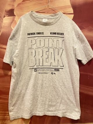 Vintage 1991 Point Break Movie Promo Shirt Large Terminator Action Horror Keanu