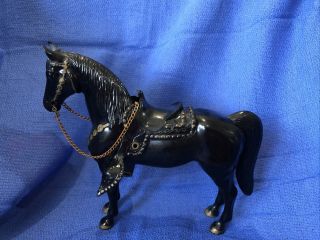 Vintage Breyer Black Beauty Western Horse With Saddle