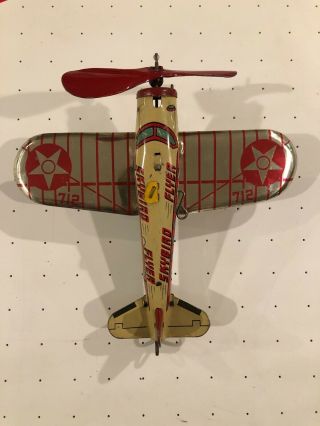 Rare Vintage Marx Tin Litho Skybird Flyer Plane Toy
