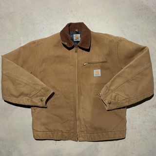 Vintage 90s Carhartt Detroit Jacket Union Made Tan Blanket Lined Full Zip Wip S