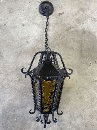 Vintage Spanish Revival Gothic Hanging Light Fixture