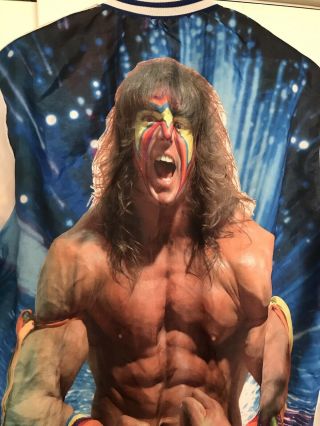 Vintage WWF Ultimate Warrior Button Up Jacket Size Medium chalk line WWE 3