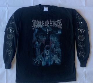 Cradle Of Filth Vintage Long Sleeve Shirt 2001 Mayhem Darkthrone Dimmu Borgir Cd
