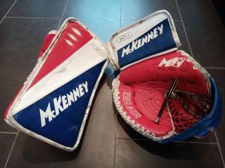 Mckenney 450 Pro Senior Goalie Glove Blocker Trapper Hockey Vintage