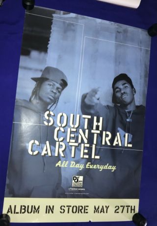 Vintage 1997 South Central Cartel All Day Everyday Promo Poster Rap 24x36in