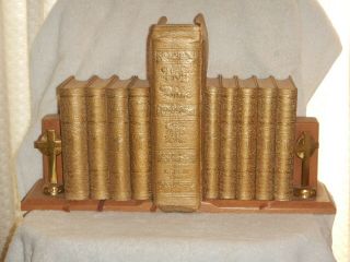 Vintage Library Of Catholic Devotion 9 Volumes & The Marian Bible Gold Leaf