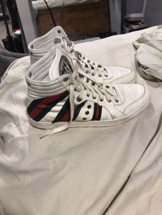 Gucci High Top Vintage Sneakers Mens 10.  5 G / 11.  5 Us Customs I Add The Lines