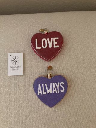 Christopher Radko Vintage Ornaments Love Always With Tag