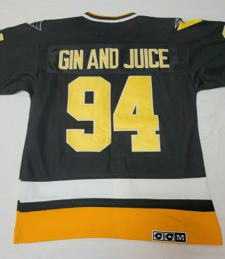 Snoop Dogg " Gin And Juice " Pittsburgh Penguins Ccm 1994 Jersey Sz 48 Vintage