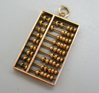 Vintage 14k Rose Gold Abacus Articulated Bracelet Charm Necklace Pendant 2.  7g