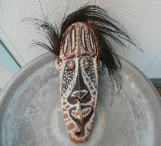 Vintage Papua Guinea Spirit Mask House Protector C.  1970 