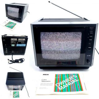 Vintage 1986 Rca Crt Tv Xl - 100 Color Portable 9 " Tube Retro Gaming Television