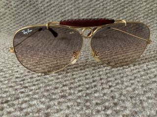 Vintage B&l Ray Ban Gold Plated Shooting Aviator Sunglasses