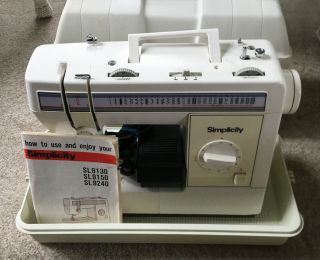 Vintage Simplicity White Model 9150 Sewing Machine W/foot Pedal