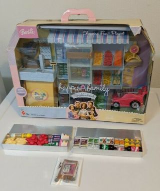2004 Mattel Barbie Happy Family Shopping Fun Playset Complete W/ Box