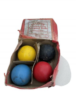 Vintage Jaques Of London Croquet Set Of Four 4 Balls Rare Jacques