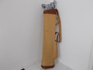 Golf Vintage SPALDING BOBBY JONES TOURNAMENT Stove Pipe Golf Bag and clubs 2