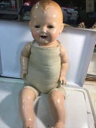 Vintage/antique Composition And Cloth Doll Unmarked 26” Will Need Head Reset