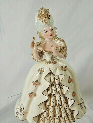 Vintage Florence Ceramics Marie Antoinette Arm Up Figurine 10 " Tall