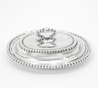 William B.  Meyers Miniature Sterling Silver Oval Beaded Covered Vegetable Dish