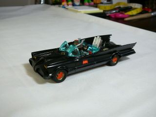 Vintage Corgi Batmobile 267 Batman & Robin Diecast Toy Car With Red Bat Hubs