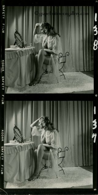 1950s Bunny Yeager Contact Sheet Photo 12 Frames Stunning Nadine Ducas Boudoir 3