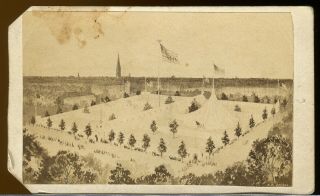 Cdv Photograph Drawing Of Philadelphia Sanitary Commission Fair 1864 War Effort