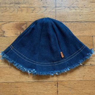 Vintage 70s Levis Reversible Orange Tab Denim Raw Daisy Mae Bucket Hat Cap