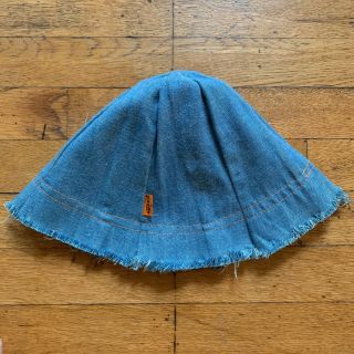 Vintage 70s LEVIS Reversible Orange Tab Denim Raw Daisy Mae Bucket Hat Cap 3