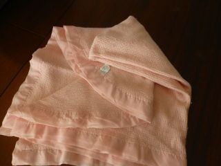 Vintage Pink Baby Morgan Acrylic Thermal Waffle Weave Crib Blanket Nylon Trim