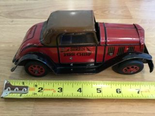 Vintage Marx Siren Fire Chief Litho Car 1930’s Pressed Steel Cars 1930’s Toy