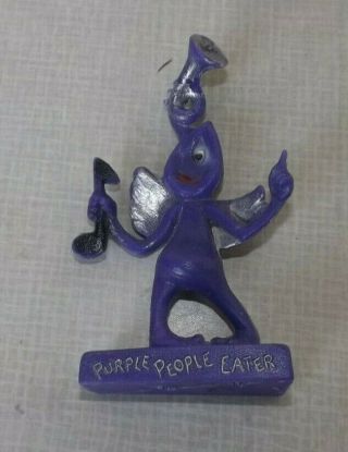 Vintage Waxy Plastic Blow Mold Purple People Eater J.  H.  Miller