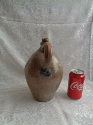 Antique Early 19Th Century Ovoid Redware or Stoneware Jug 2