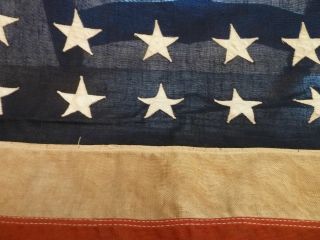 C.  1920s Vintage Us Flag W/48 Stars - Size 54 X 35 Patriotic,  Folkart