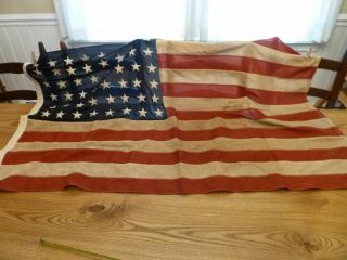 c.  1920s Vintage US Flag w/48 Stars - size 54 X 35 Patriotic,  Folkart 2