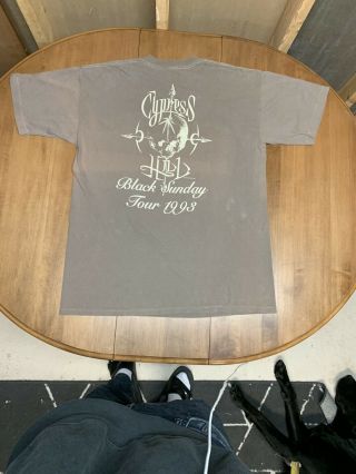 Vintage 1993 Cypress Hill Black Sunday Tour Concert Band T Shirt Size Adult XL 2