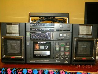 Vintage Sony Cfs - 9000 3 - Piece Boombox With Auto - Reverse Cassette,  Apm Speakers