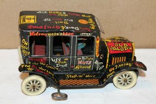 Very Cool Vintage Marx Tin Litho Old Jalopy Wind Up Sedan