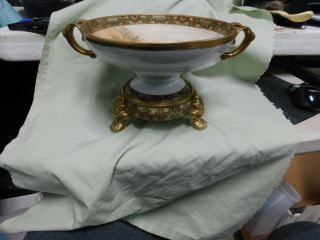 Vintage Scenic Nippon 2 Handle 2 piece Punch Bowl 2