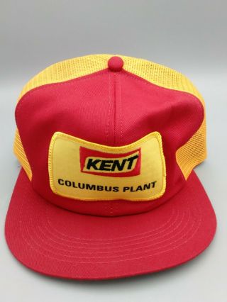 Vintage Kent Feeds Columbus Plant Snapback Trucker Hat Patch Usa K - Products
