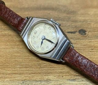 Rare Vintage 1942 Art Deco Ww2 Era Longines Nurse Style Ladies Mechanical Watch